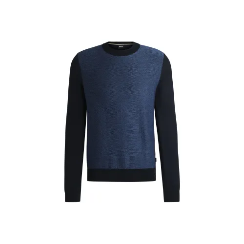 Hugo Boss FW24 Свитер Мужской Синий Черный