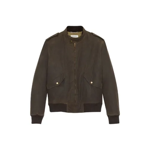 SAINT LAURENT SS21 Куртки и Пальто Мужской Темно-хаки