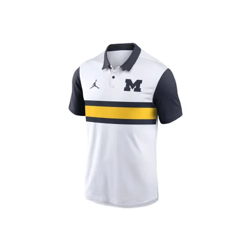 Jordan Michigan Wolverines FW24 Dri Fit Поло Мужское Белое