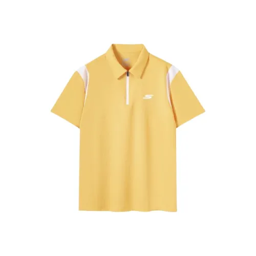 Skechers Поло Мужское Манго Желтый и Белый