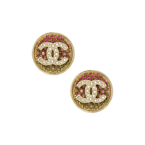 CHANEL Металлические Серьги Розовые Женские