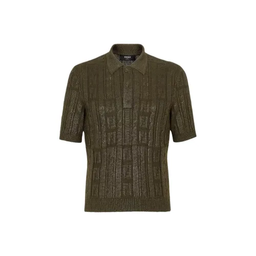 FENDI FW24 Поло Мужское Зеленое