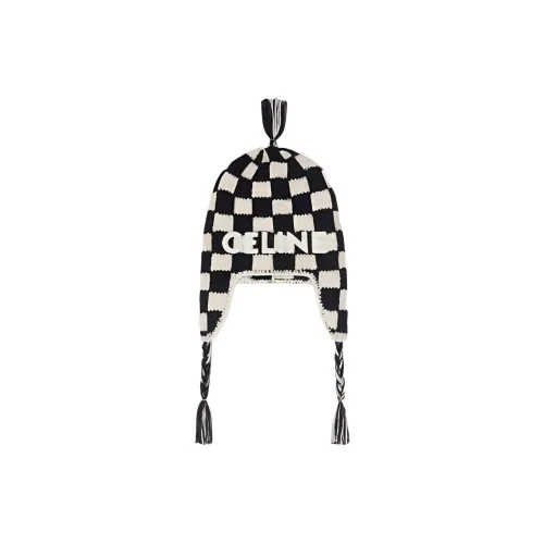 CELINE Шапки-бини Черный/Белый Унисекс