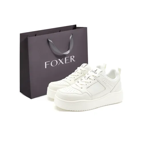 FOXER Slip-resistant Abrasion-resistant Lightweight Breathable Low-Top Skateboarding Shoes Women's White FOXER Противоскользящие Устойчивые к износу Легкие Дышащие Низкие Кроссовки для скейтбординга Женские Белые