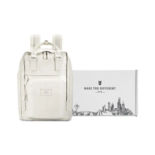 MYD Полиэстер Рюкзак Большой Унисекс Молочно-белый Темно-синий