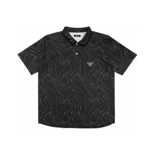 Malbon Golf Поло Мужское Черное