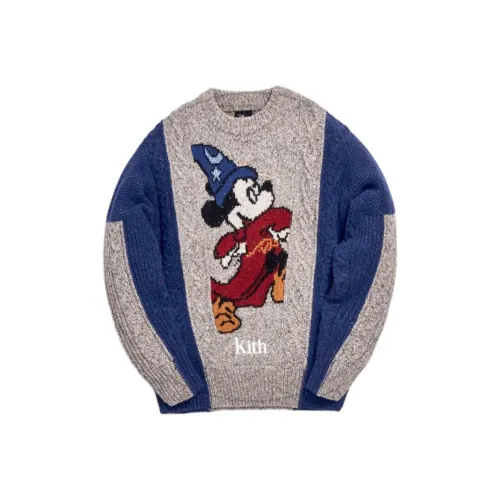 KITH Collaboration Mickey Series Серый Синий Мужские Свитера