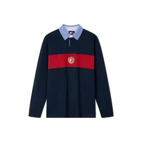 Tommy Hilfiger Polo Мужской Темно-синий и Красный Многоцветный