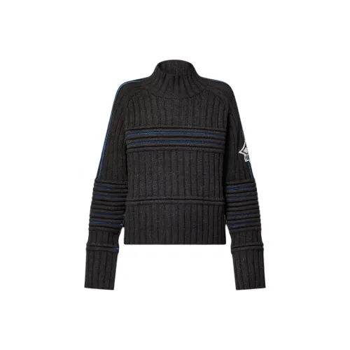 LOUIS VUITTON Контрастный Accent Пуловер Трикотаж Мужской Черный