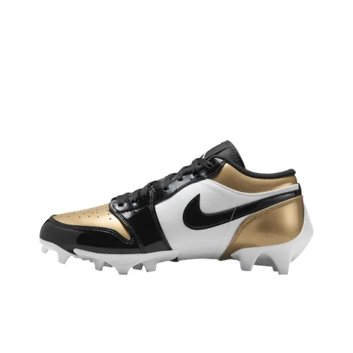 Jordan Air Jordan 1 Slip-resistant Abrasion-resistant Футбольные бутсы Мужские Золото-черный