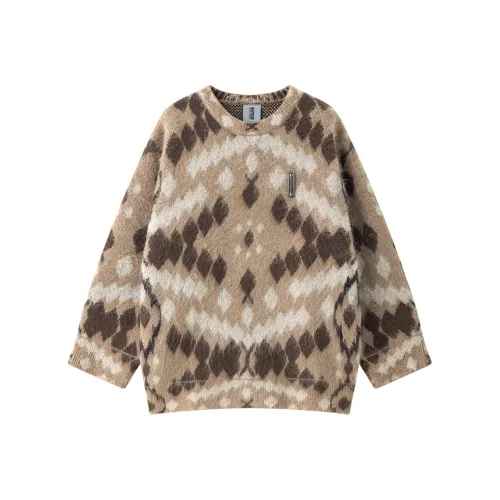 Heartboon Свитер Унисекс Стиль Майярд Коричневый