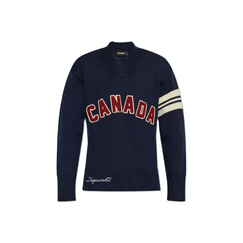 DSQUARED 2 Blue Men's Sweaters DSQUARED 2 Синий Мужские Свитера