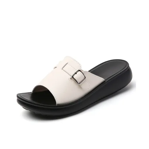 Reivanti ПУ (полиуретан) Полиуретан Подошва Устойчивые Слипоны Женские Бежевые