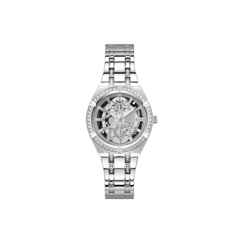 GUESS Наручные часы Кварцевый механизм Нержавеющая сталь Ремешок 36 мм Черепный циферблат Унисекс