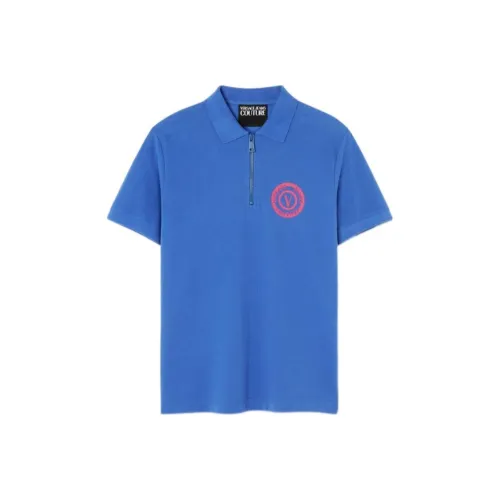 VERSACE Мужская поло рубашка синего цвета