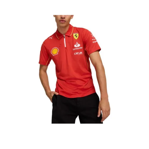 PUMA Ferrari REPLICA SS24 Команда Pro Поло Мужское Красное Желтое