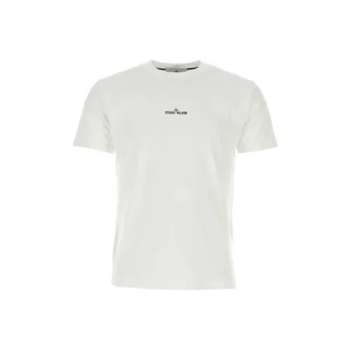 STONE ISLAND Белая Мужская T-Рубашка