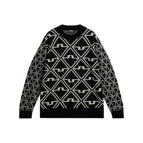 J.Lindeberg ISAAC Jacquard Knitted Sweater Men's Black