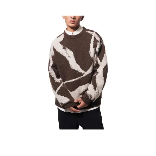 H M Новогодний свитер мужской кофе бежевый