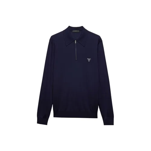 PRADA FW24 Трикотаж Мужской Морской Синий