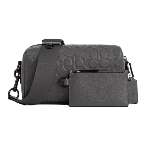 COACH Гладкая Телячья Кожа Сумка через плечо Маленькая Мужская Темно-Серый