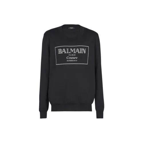 BALMAIN Черные Мужские Свитера