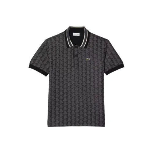 LACOSTE Collaboration Мужская Поло Рубашка Черного Цвета