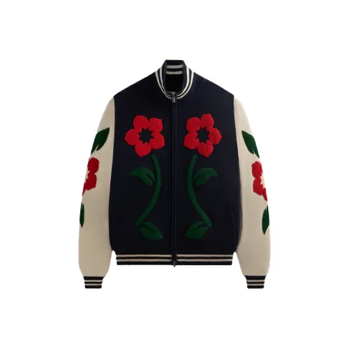 KITH FW24 Цветочный Crest Wyona Full Zip Трикотаж Мужской Nighttime