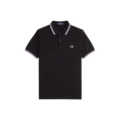 FRED PERRY Черное/Фиолетовое Мужское Поло