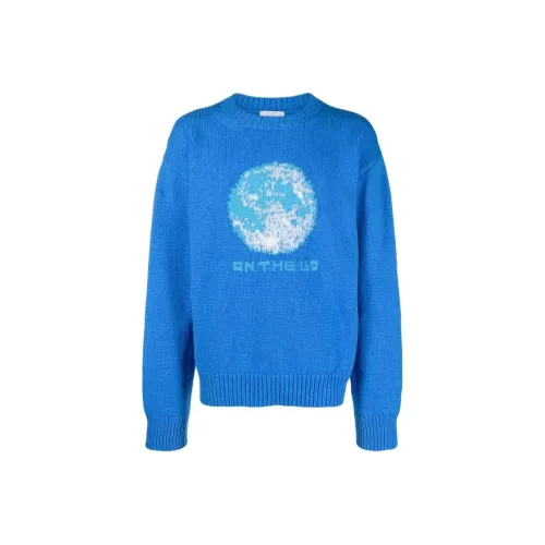 OFF Белый Свитер Свободный крой Мужской Синий