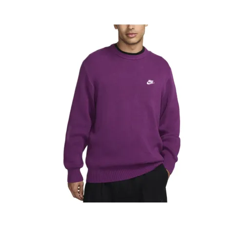 nike Club Мужской Круглый вырез JUMPER Трикотаж Мужской Фиолетовый