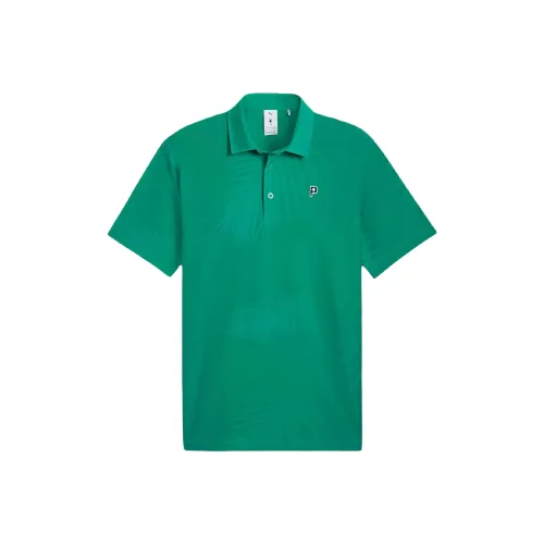 PUMA PALM Дерево Crew Мужской GOLF Поло Мужской Ярко-зеленый