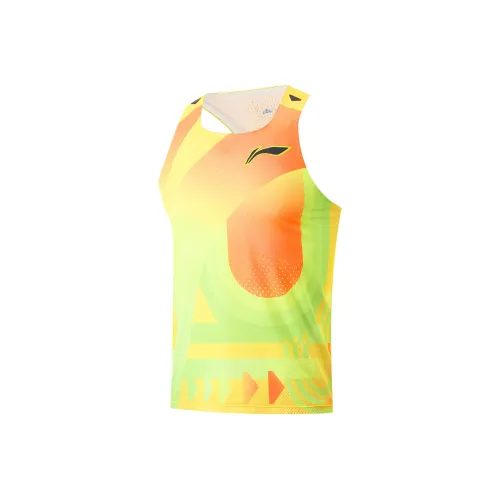 Подкладка Running Collection Неоновый Желтый Манговый Флуоресцентные Числа Апельсин Флуоресцентные Альфа-гидроксикислоты Зеленый Мужские Беговые Майки