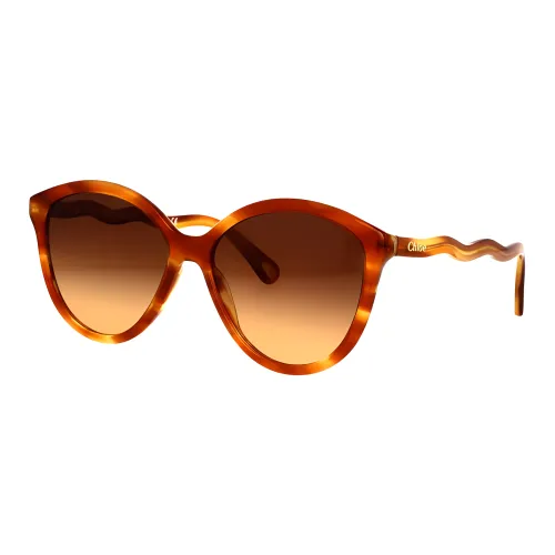 Chloe Нерегулярная форма Солнцезащитные очки Женские Коричневый