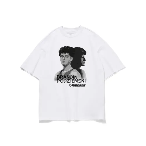 RIGORER x BOJIEMUSIJI Баскетбольная Повседневная Американская Винтажная Футболка Унисекс