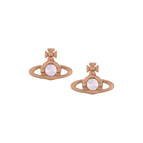 Vivienne Westwood Серьги Brass Stud Унисекс Розовое золото Молоко Розовый бриллиант