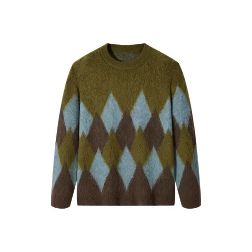 GXG Свитер Мужской Кофейный Зеленый Клетка