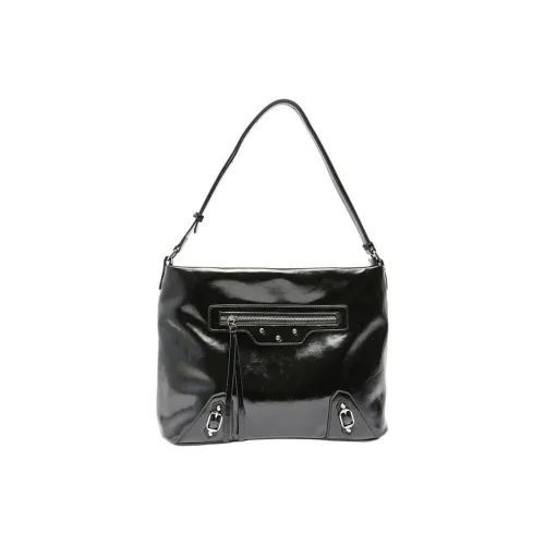 Three Blessings ПУ (полиуретан) Сумка-тоут Сумка для покупок Сумка через плечо Средняя Женская Черная