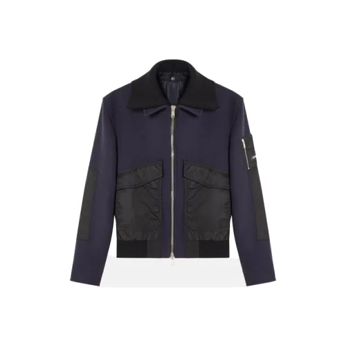 VERSACE Темно-синие мужские куртки