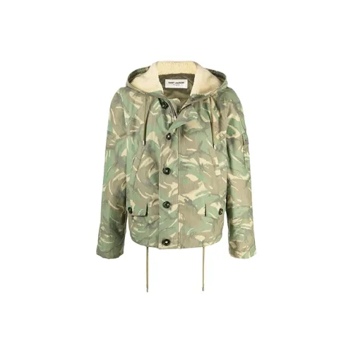 SAINT LAURENT Зеленый Мужской Куртки