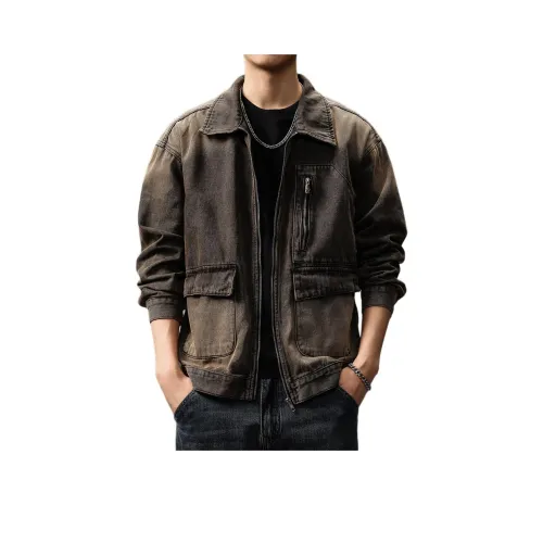 GUISE Весна-осень Denim Куртка Loose Fit Unisex Nano Черный Красный