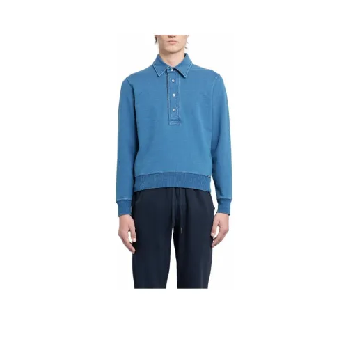 TOM FORD Мужская поло синего цвета