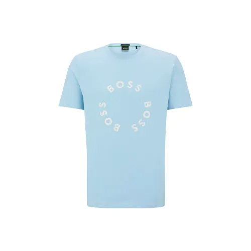 Hugo Boss Светло-Синие Мужские T-Рубашки