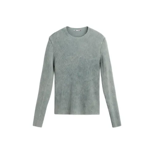 ZARA Выстиранные Синий Мужские T-Рубашки