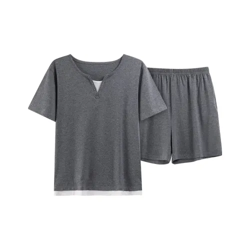 YANGSHIJIAN Пижамный комплект унисекс светлый серый