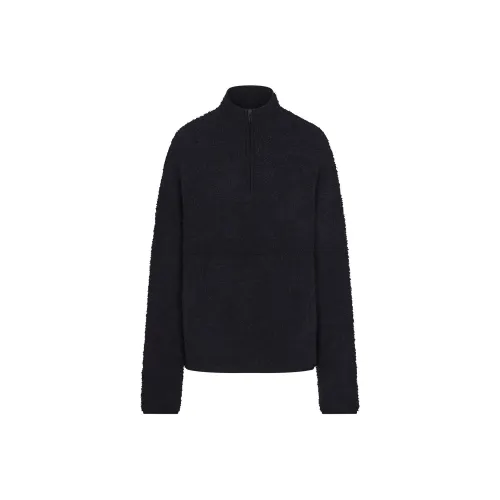 SKIMS FW24 Fake Day Collection Cozy KNIT Унисекс Quarter Zip Пуловер Свитшот Унисекс Onyx Оникс