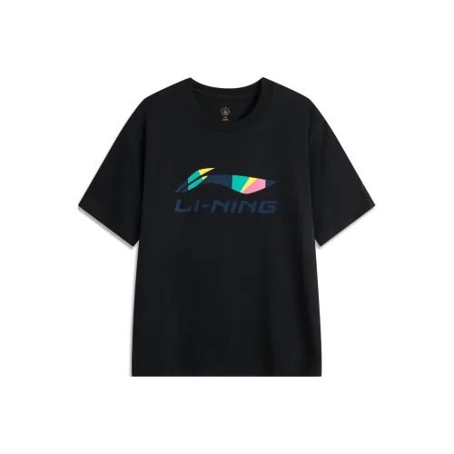 LINING Sports trend series Черная унисекс футболка