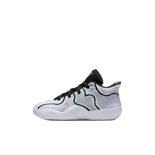 Джордан Tatum 3 Slip Resistant Abrasion Resistant MID Топ Детские Баскетбольные кроссовки Белый