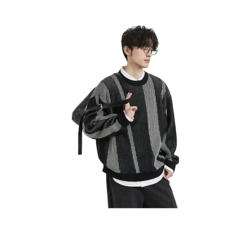 EARL JOEL Трикотаж Мужской Черный Серый Полосы