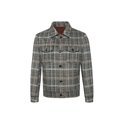 LIU·JO UOMO Мужские серые клетчатые куртки